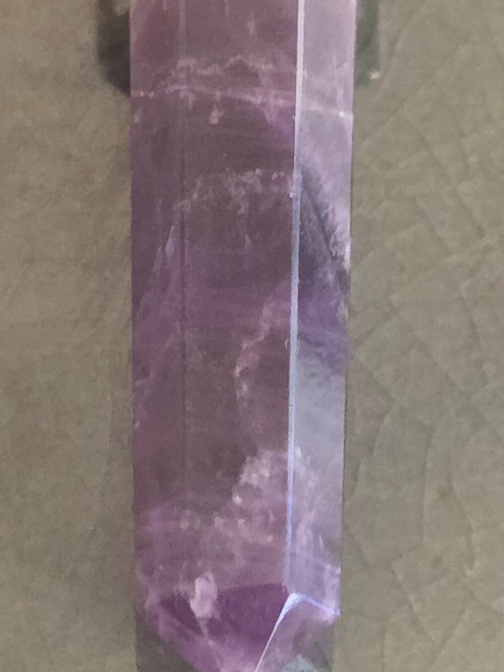 925 Sterling Silver Chevron Amethyst Crystal Point Pendant - Picture 6 of 7
